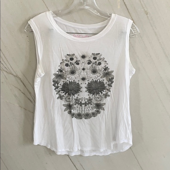 Rachel Roy floral skull tank top - Picture 1 of 2